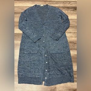EILEEN FISHER Rustic Linen Long Cardigan size small